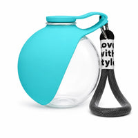 Hanging Strap Portable Pet Water Bottle Metal Clip Foldable Pet Water Bottle Outdoor Animal Gear Round