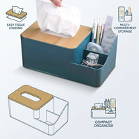 Car Accessories and Desk Organiser Storage Box, Burgundy Red Tissue Box for Car and Facial Tissues, Napkin Dispenser with Wood Lid