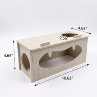 Wooden Hamster House and Tunnel, Poplar Wood Compressed Board Single Chamber Burrow for Syrian or Dwarf Hamster DIY Habitat and Cage