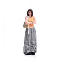 Female Figurine with Shoulder Bag Collectible Female Figurine Display Miniature with Shoulder Bag for Collectors