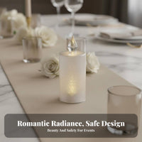 Transparent Glitter Pillar Candle Smokeless Electronic Candle Light No Dripping Molten Material House Decoration for Couples, Wedding, Home Decor