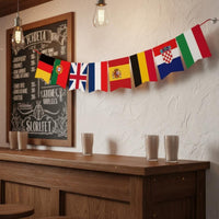 Festive Atmosphere National Flag String Banner Easy to Hang International Country Flag String Vibrant Colors Football Theme Bunting Lightweight for Bar Owners, Pubs, Restaurants, Game Viewing, Parties
