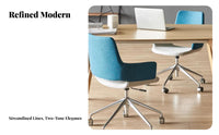 Adjustable Height pivot Computer Chair Modern Minimalist aesthetic Desk Seat Rolling Casters Office Furniture Ergonomic Design for Remote Workers, Students, Adults, Study Room, Workspace, Bedroom