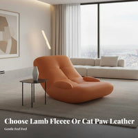 Creamy Aesthetic Upholstered Relaxation Chair Comfortable Armless Floor Rocker Gentle Rocking Motion Indoor Furniture Supportive Backrest for Teenagers, Individuals, Balcony, Living Room, Leisure Area, Reading Nook