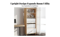 Minimalist Design Floor-Standing bookshelf with Drawers Multi-Tier Shelving bookshelf Space-Saving Design Storage Furniture Easy to Assemble for Students, Renters, Homeowners, Bedroom, Study Room, Home Office, Small areas