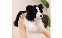 Border Collie Stuffed Animal Dog Cuddly Border Collie Stuffed Animal Stuffed Dog with Stuffed Animal Tail Huggable Surface