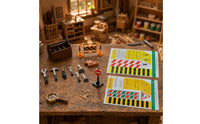 39 Pieces Display Accessories 1/12 Scale Dollhouse Tool Set Printed Signs Miniature Roadwork Set Realistic Design 1/12 Scale Toolbox for Model Displays