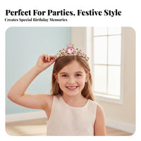 Princess Crown Korean Design Rhinest Single Crown Headband Sparkling Rhinest Single S Girls Party Headwear for Kids, Parties, Birthday Celebrations