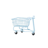 Realistic Simulation Mini Shopping Cart Toy Creative Design Three-Wheel Toy Trolley Multi-Functional Household Accessory for Playroom