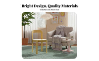 Rounded Supportrest Chair Sturdy Wood Frame Dining Seat Multi-Color Choices Indoor Seating for Families, Homeowners, Kitchen, Living Room, Home Office