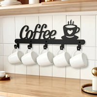 Decorative Coffee Mug Rack Metal Coffee Mug Holder Easy Installation Heavy-Duty for Kitchen