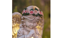 Outdoor Angel Statue with Solar Light Lighted Solar Angel Statue Weatherproof Lawn Ornament Freestanding for Pathways