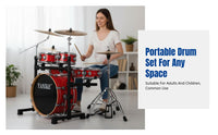 Double-Sided Quiet Drum Set, Portable Practice Kit for Adult Beginners, Jazz, Professional, Birch Wood
