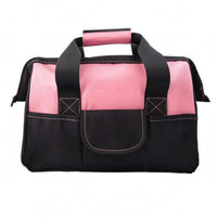 Padded Handle Pink Tool Bag Reinforced Stitching Soft-Sided Tool Bag Rectangular