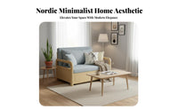 Foldable Design transformable Sleeper Couch two-wayUse Extendable Wooden Frame Sofa Space-Saving Daybed Modern design for Small Apartment Residents, Students, Homeowners, Living Room, Balcony, Bedroom