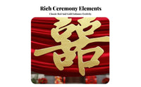 Symbol of Love, Joy & Good Fortune Chinese Wedding Door Decoration Set Festive Atmosphere Traditional Wedding Gate Decor Easy to Assemble Double Happiness Door Decor Romantic Design for Bride and Groom, Newlyweds, Families, Courtyard, Outdoor Events, Wall