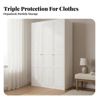 Multi-Functional Storage Freestanding Wardrobe Modular Design Louvered Door Combination Armoire Large Capacity Bedroom Furniture Long-Lasting Construction for Small Apartment Dwellers, Homeowners, Families, Dressing Room, Walk-in Closet