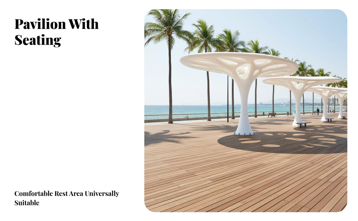 Illuminated Hoour Companye-Shaped Archway Sun Protection Garden Pavilion Weather-Resistant Public Seating for Families, Children, Municipal Landscapes