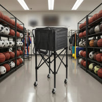 Foldable Tennis Sports Basket Carrier Cart FoldablePickleball Cart Large Capacity Portable Sports Basket Carrier for Coaches