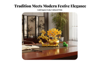 Gold Ingot Base Horse and Wealth Tree Statue Meaningful Gift Golden Wealth Horse Figurine Intricately Detailed for Business Owners, Office