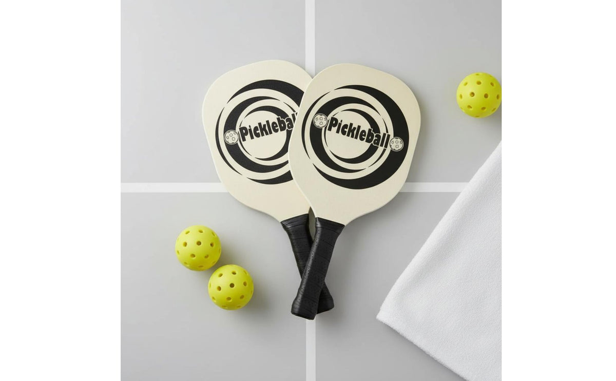 Lightweight Poplar Wood Pickleball Paddle Portable Wooden Pickleball Paddle Set Comfortable Grip Sports Equipment Long-Lasting for Beginners, Outdoor, Indoor