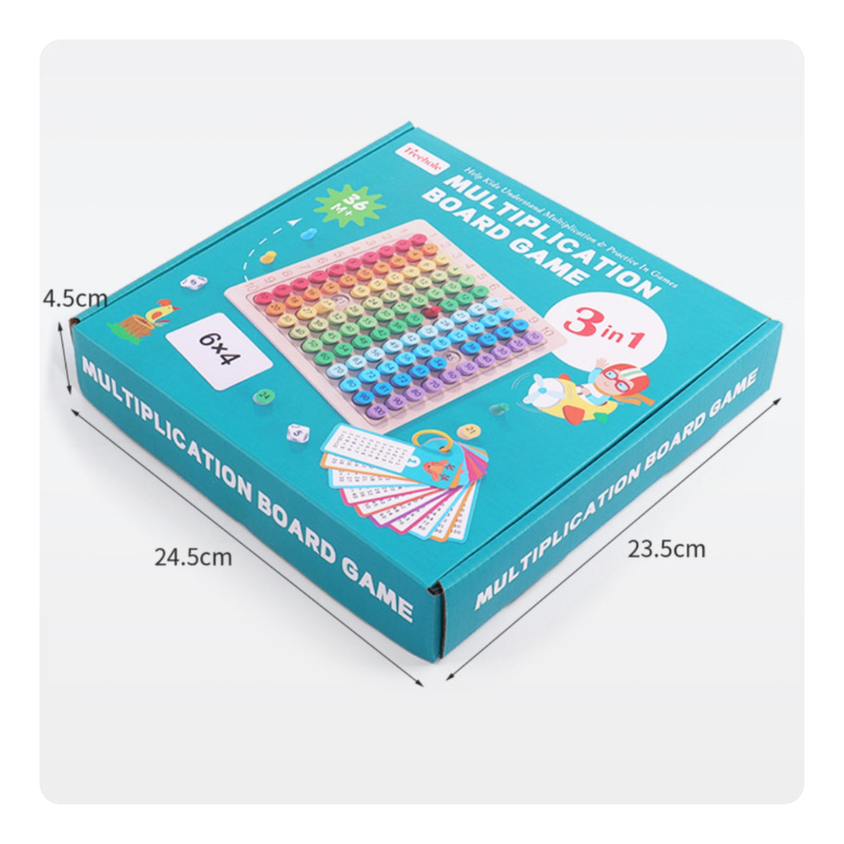 Printed Number Grid Multiplication Board Game Rainbow-Colored Wooden Multiplication Board Hands-on Learning Educational Toy Interactive
