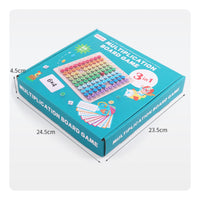 Printed Number Grid Multiplication Board Game Rainbow-Colored Wooden Multiplication Board Hands-on Learning Educational Toy Interactive