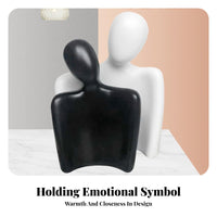 Ideal Gift Hugging Couple Statue Freestanding Abstract Couple Statue Nordic Design for Couples, Living Room, Desktop, Bookshelf