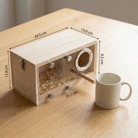 Wood Bird Box and Bird House, Bird Nesting Box for Parakeet and Cockatiel, Nest Box 24.5cm with Perch and Cleaning Panel for Breeding
