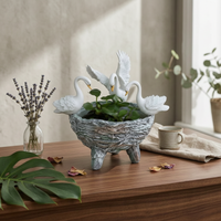 Swan Planter Hand Painted Swan Planter Pot Textured Finish Garden Decor for Yard, Patio