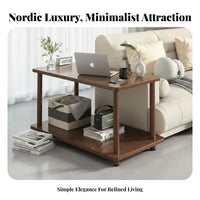 Versatile Use 2-Tier Accent Table Space-Saving Design 2-Tier Side Table Spacious Tabletop Household Furniture Sturdy and Long-Lasting for Homeowners, Apartment Dwellers, Students, Living Room, Bedroom, Small Areas, Entryway