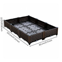Balcony Growing Vegetable Planter Box Stackable Modular Planting Box Sturdy Plastic Raised Garden Bed Easy Assembly for Beginners, Patio