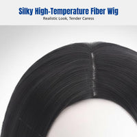 Middle Part Cosplay Wig, Long Straight 100cm, Unisex, Synthetic Fiber, Multi-Color, Anime