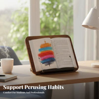 With Page holders Adjustable Desktop Bookstand Handsunrestricted Adjustable Desktop perusing Easel Foldable Design Book Stand Sturdy and Stable for Students, Office Workers, Study Room, Bedroom, Library, School