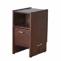 Space-Saving Narrow Bedside Cabinet Modern Design Nightstand Drawer and Shelf Storage Bedroom Furnishing Sturdy Construction for Apartment Dwellers, Homeowners, Students, Small Spaces, Dorm Room, Office
