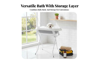 Elevated Foldable Pet Bath Space-Saving Foldable Pet Bathtub Ergonomic Height Portable Dog Washing Station for Small Dogs, Infants, Travel, Outdoor