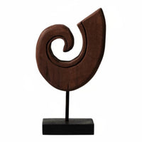 Tranquil Ornament Handmade Abstract Wood Sculpture Retro Style House Decoration for Lobby Area