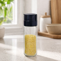 Manual Spice Grinders, Refillable Pepper Mill with Ceramic Grinding Rotor, Transparent Glass Body for Spices