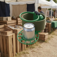 Foldable Belt Drink Holder Plastic Snap-on Beverage Holder Circular Loop Waist Accessory Green