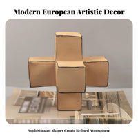 European Design Resin Cross Sculpture Light Luxury Tabletop Cross Figurine Matte Finish for Interior Designers, Entryway, Study Room