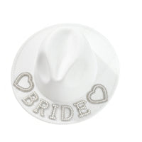Felt Hat with Rhinestones Rhinestone Headwear Glamorous for Brides, Bridal Party