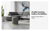 Multi-Functional Round Padded Pouf Comfortable Padding Low Stool adaptable Use Household Furniture Space-Saving for Homeowners, Apartment Dwellers, Home Decorators, Living Room, Entryway, Bedroom, Under Desk