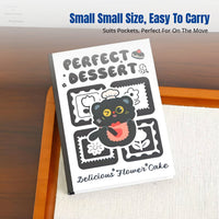 Cute Black Cat Mini Notebook, Pocket Notepad, Blank Portable Cartoon Stationery, Student Supplies, Ins Style