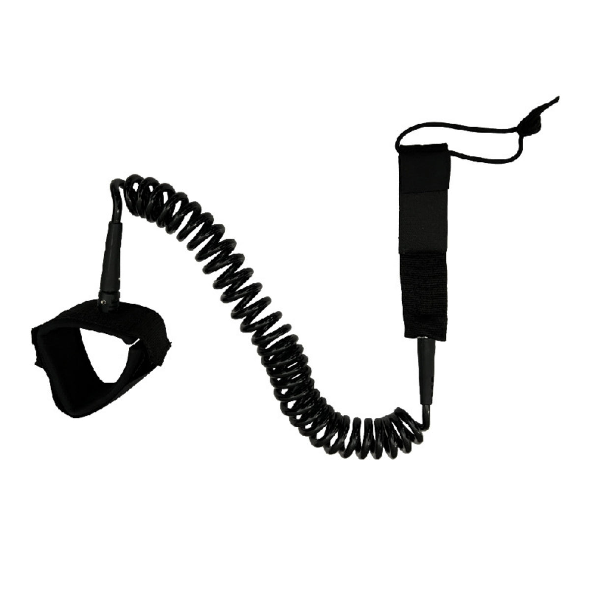 Padded Coiled Ocean Leash TPU Elastic Coiled SUP Leash Hook-and-Loop Water Sports Gear Metal Swivel