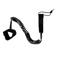 Padded Coiled Ocean Leash TPU Elastic Coiled SUP Leash Hook-and-Loop Water Sports Gear Metal Swivel