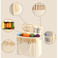 Craft Storage Bag Multi-Pocket Crochet Organizer Bag Crochet Organizer Portable Structured for Crocheters, Travel