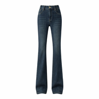 Jeans for Women with Fleece Lined High Waist for Winter, Flared with Bootcut Style, Warm Thermal Denim Pants