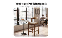 Vintage American Design Swivel High Chair with Backrest Built-in Footrest Rotating Bar Chair with Armrests Sturdy Base Counter Stool Cushioned Seat for Restaurateurs, Restaurant Owners, Interior Designers, Cafe, Lounge, Kitchen Island