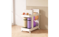 Rolling Sports Equipment Storage Cart Compact Home Gym Storage Cart with Wheels Mobile Exercise Mat Mat Holder with Wheels Sturdy for Athletes