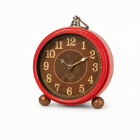 Twin Bell Alarm Clock Compact Metal Alarm Clock with Handle Sturdy for Bedroom
